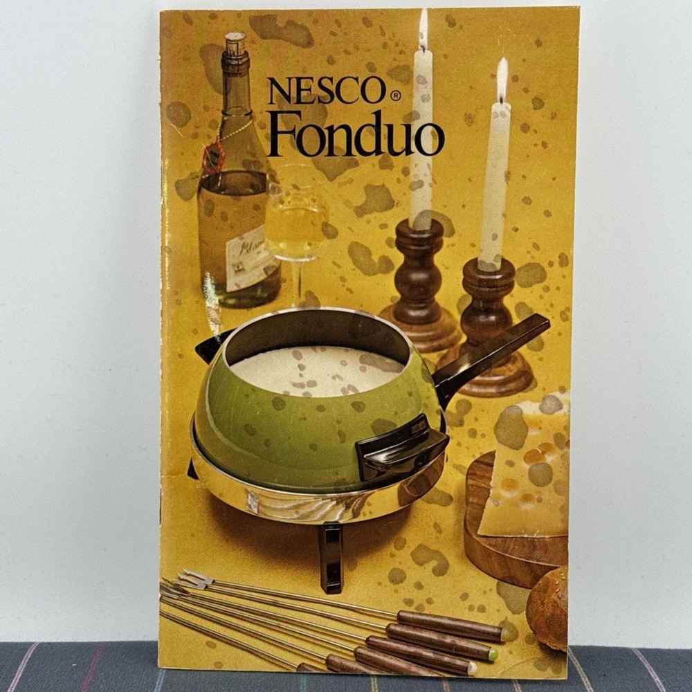 Vintage 1971 NESCO Fonduo Fondue Pot & Fry Pan Recipes & Instructions Booklet